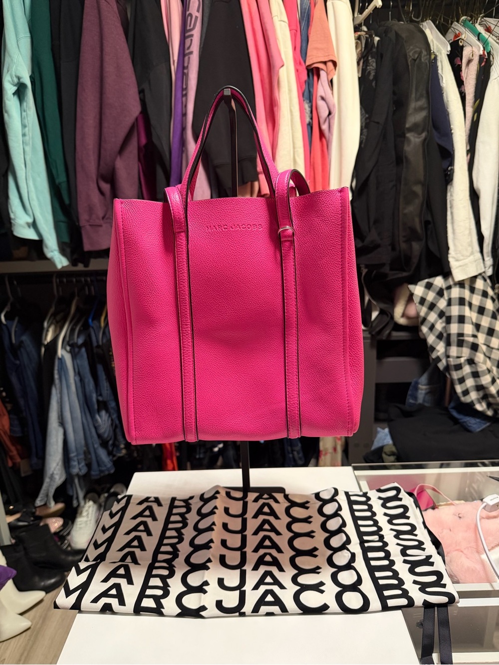 Marc Jacobs Hot Pink Pebbled Leather Tote